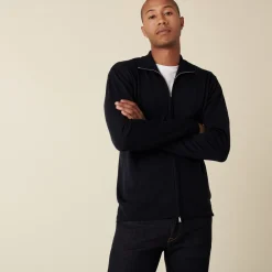 Maison Montagut Gilet Zippe Avec Logo En Laine Merinos - Estian><noscript><img width=