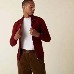 Maison Montagut Gilet Zippe Avec Logo En Laine Merinos - Estian><noscript><img width=