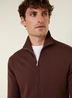 Maison Montagut Gilet Zippe Avec Logo En Laine Merinos - Estian><noscript><img width=