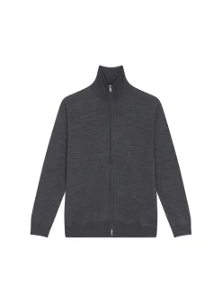 Maison Montagut Gilet Zippe Avec Logo En Laine Merinos - Estian><noscript><img width=