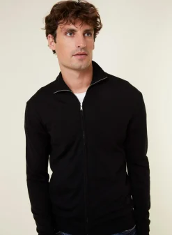 Maison Montagut Gilet Zippe Avec Logo En Laine Merinos - Estian><noscript><img width=