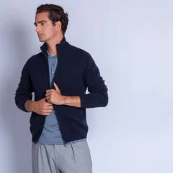 Maison Montagut Gilet Zippe Avec Poches En Cachemire 4 Fils - Francois><noscript><img width=