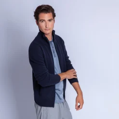 Maison Montagut Gilet Zippe Avec Poches En Cachemire 4 Fils - Francois><noscript><img width=