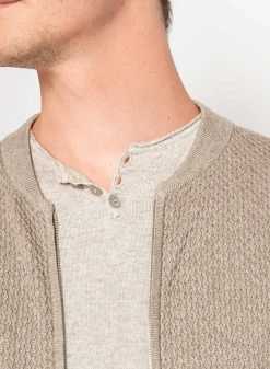 Maison Montagut Gilet Zippe En Coton Cachemire - Hiro><noscript><img width=