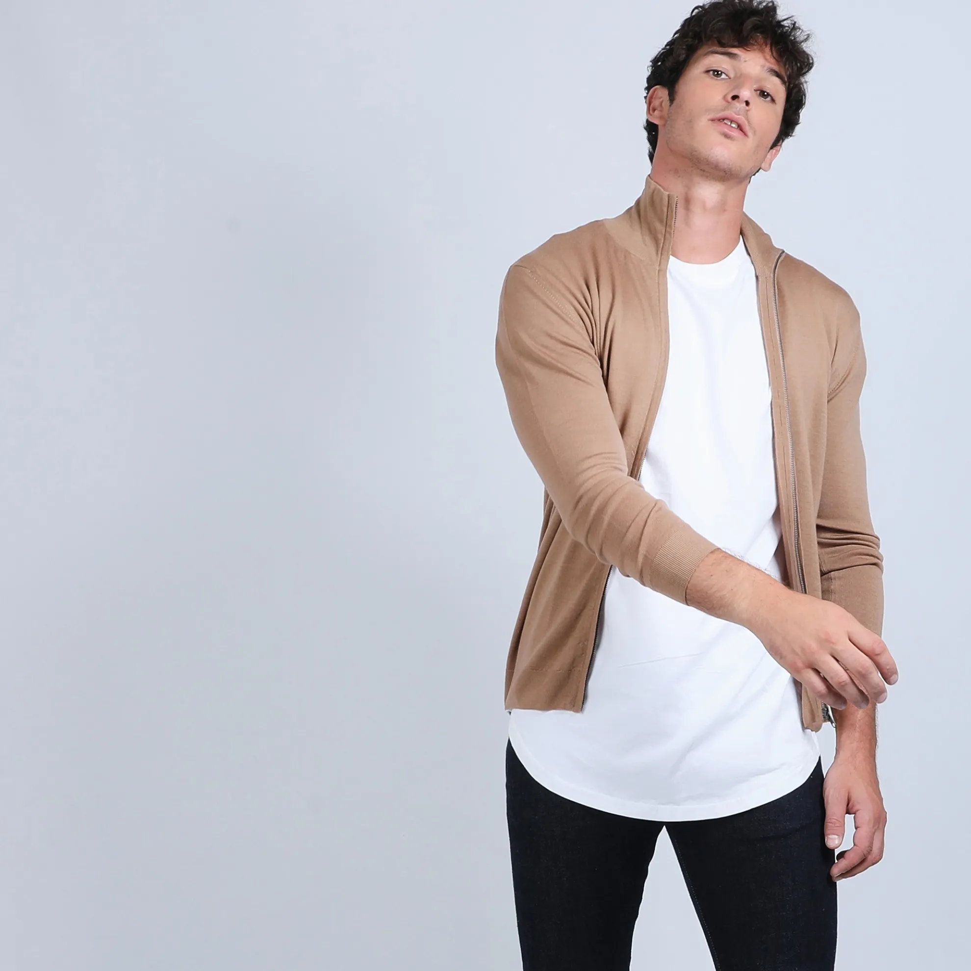 Maison Montagut Gilet Zippe En Laine Merinos - Bastian>Homme Vestes Et Gilets