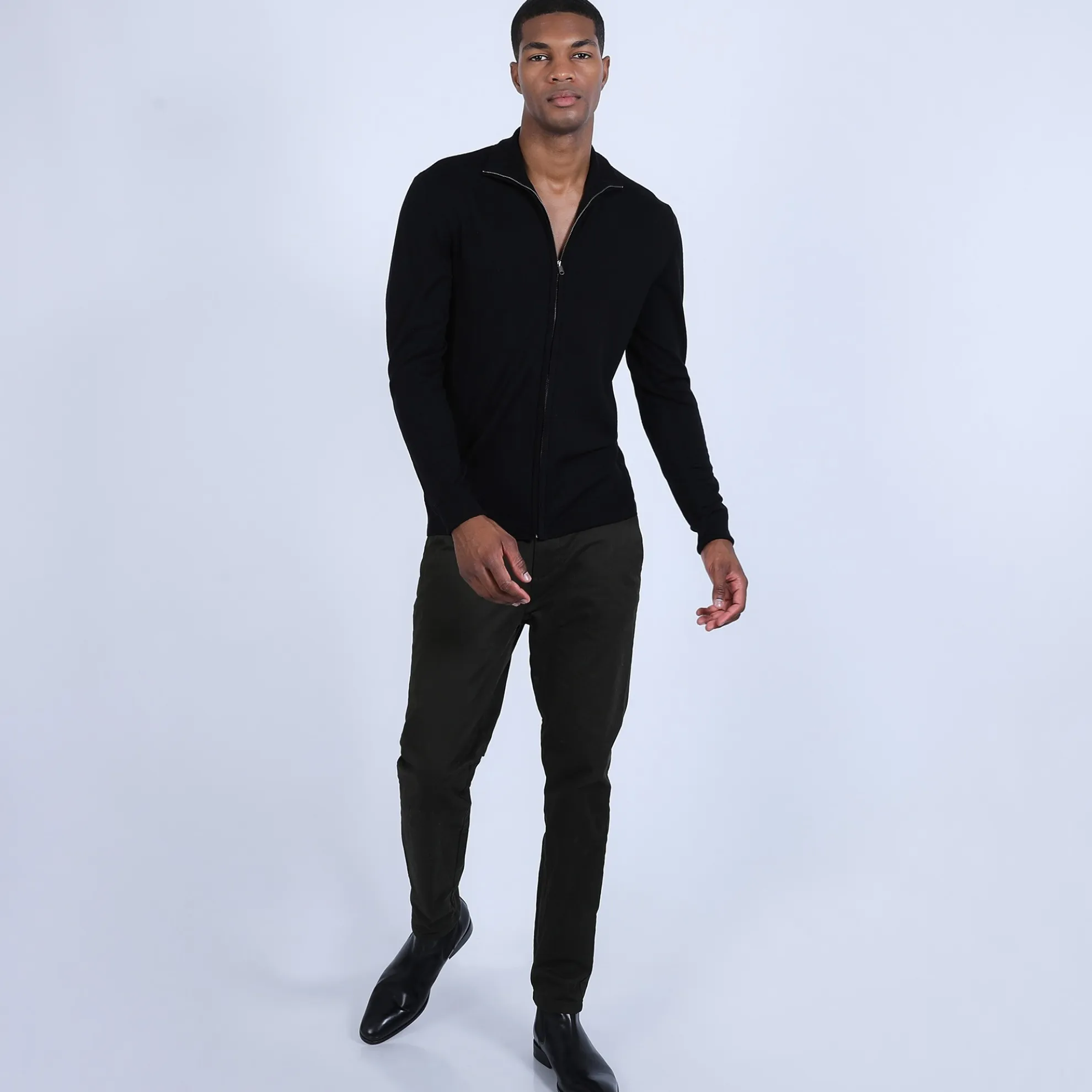 Maison Montagut Gilet Zippe En Laine Merinos - Bastian>Homme Vestes Et Gilets