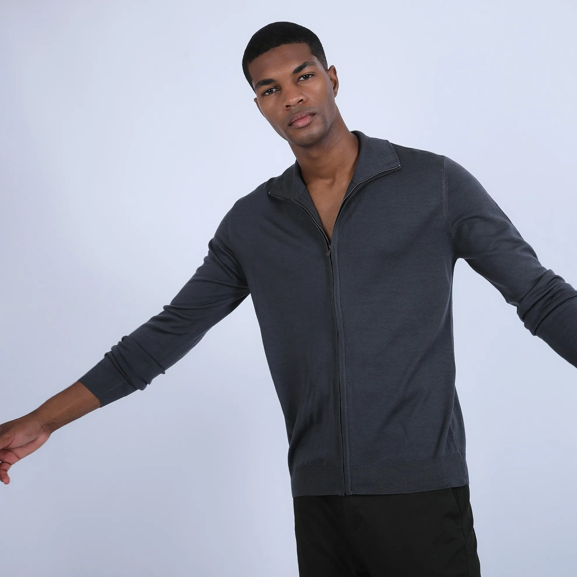 Maison Montagut Gilet Zippe En Laine Merinos - Bastian>Homme Vestes Et Gilets