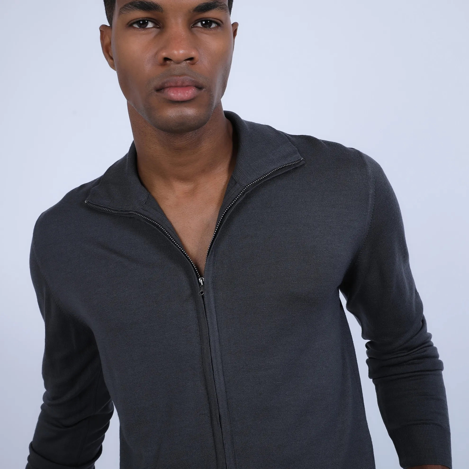 Maison Montagut Gilet Zippe En Laine Merinos - Bastian>Homme Vestes Et Gilets