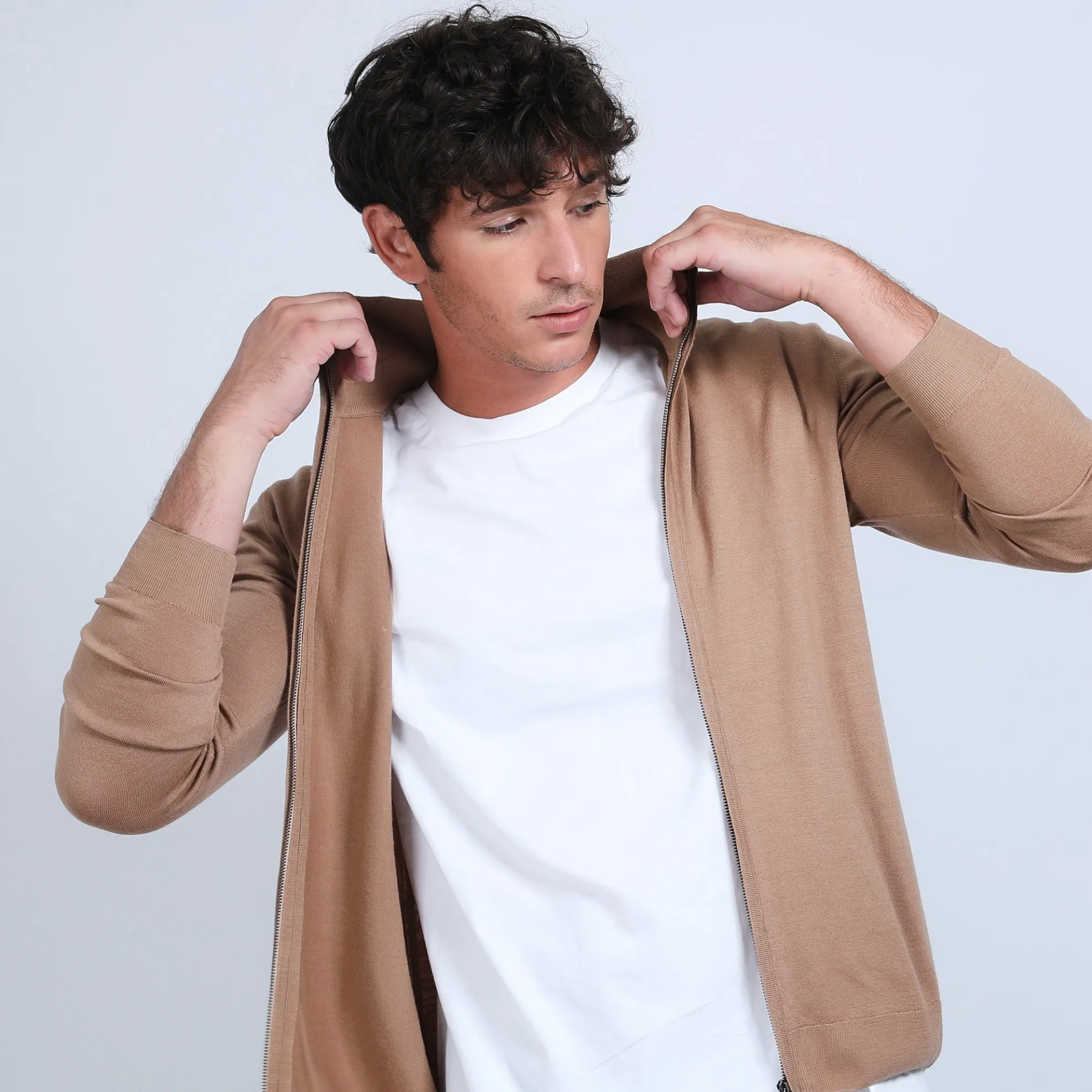 Maison Montagut Gilet Zippe En Laine Merinos - Bastian>Homme Vestes Et Gilets