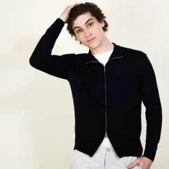 Maison Montagut Gilet Zippe En Laine Merinos - Bastian><noscript><img width=