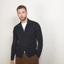 Maison Montagut Gilet Zippe En Laine Merinos - Bastian><noscript><img width=