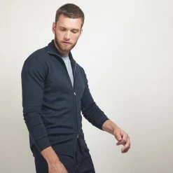 Maison Montagut Gilet Zippe En Laine Merinos - Bastian><noscript><img width=