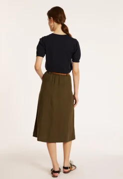 Maison Montagut Jupe Longue En Lin A Poches - Valentine><noscript><img width=