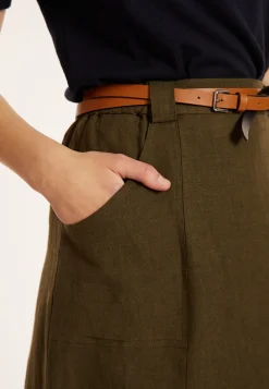 Maison Montagut Jupe Longue En Lin A Poches - Valentine><noscript><img width=