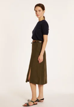 Maison Montagut Jupe Longue En Lin A Poches - Valentine><noscript><img width=