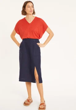 Maison Montagut Jupe Longue En Lin A Poches - Valentine><noscript><img width=