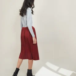 Maison Montagut Jupe Plissee En Laine - Faustina><noscript><img width=