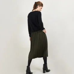 Maison Montagut Jupe Plissee En Laine - Faustina><noscript><img width=