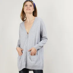 Maison Montagut Long Cardigan A Poches En Cachemire - Blush><noscript><img width=