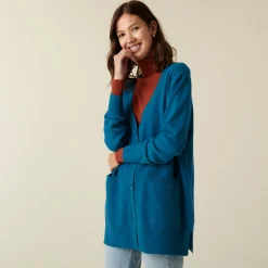 Maison Montagut Long Cardigan Col V En Cachemire A Fentes Et Poches - Aden><noscript><img width=