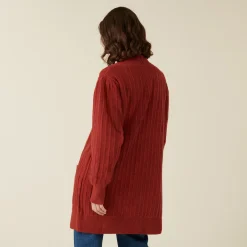 Maison Montagut Long Gilet En Laine Alpaga Manches Ballons - Damy><noscript><img width=