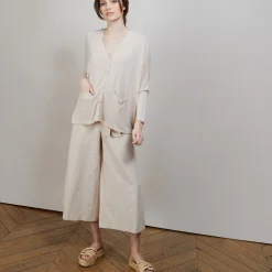 Maison Montagut Long Gilet En Lin - Ballon><noscript><img width=