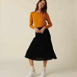 Maison Montagut Longue Jupe Fluide En Laine Merinos - Caeline><noscript><img width=