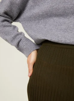 Maison Montagut Longue Jupe Fluide En Laine Merinos - Caeline><noscript><img width=