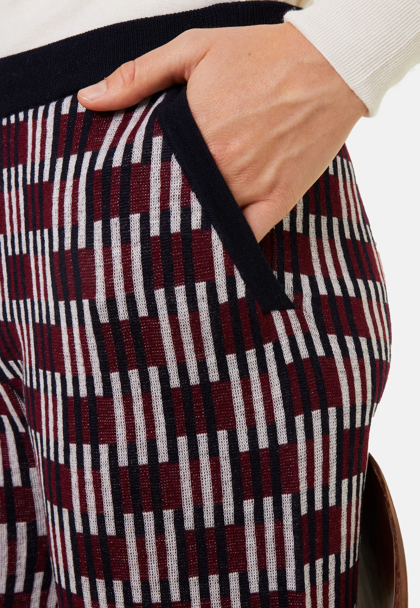 Maison Montagut Pantalon A Motifs En Laine Merinos - Gill>Femme Pantalons