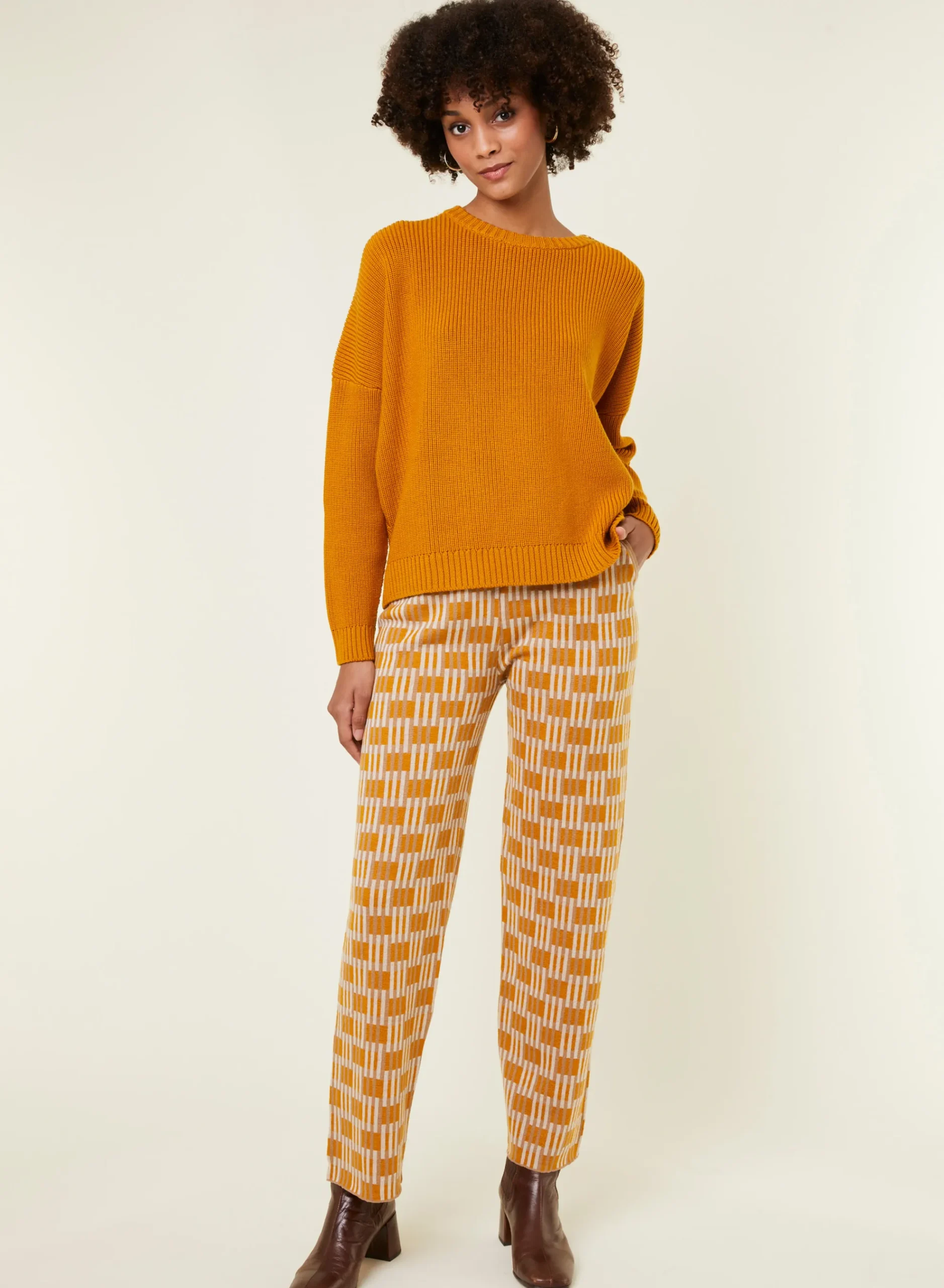 Maison Montagut Pantalon A Motifs En Laine Merinos - Gill>Femme Pantalons