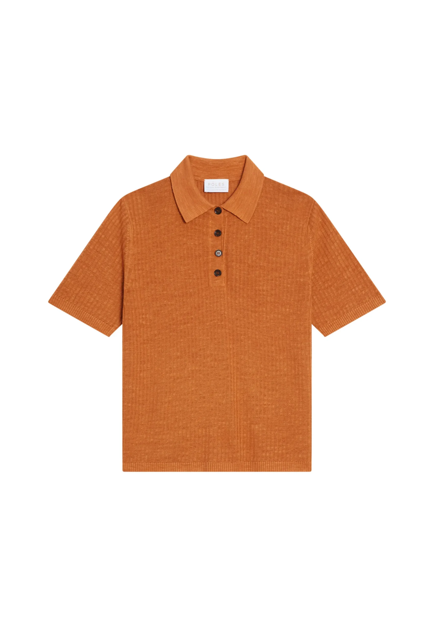 Maison Montagut Polo A Cotes En Lin Flamme - Petunia>Femme T-Shirts