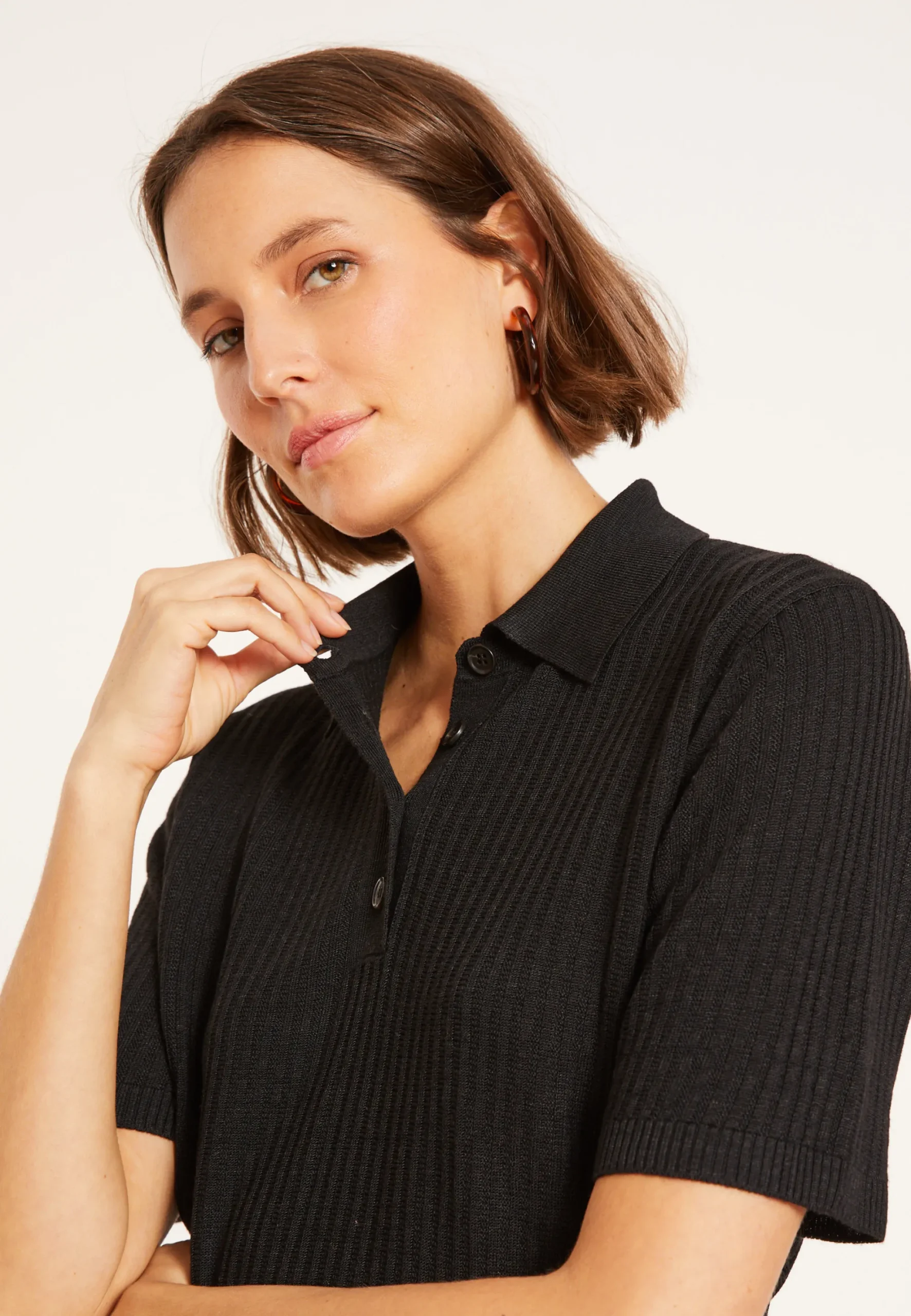 Maison Montagut Polo A Cotes En Lin Flamme - Petunia>Femme T-Shirts