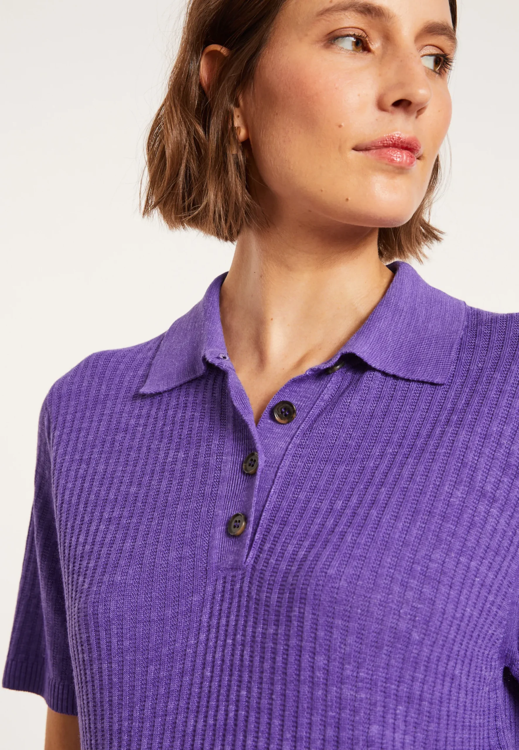 Maison Montagut Polo A Cotes En Lin Flamme - Petunia>Femme T-Shirts