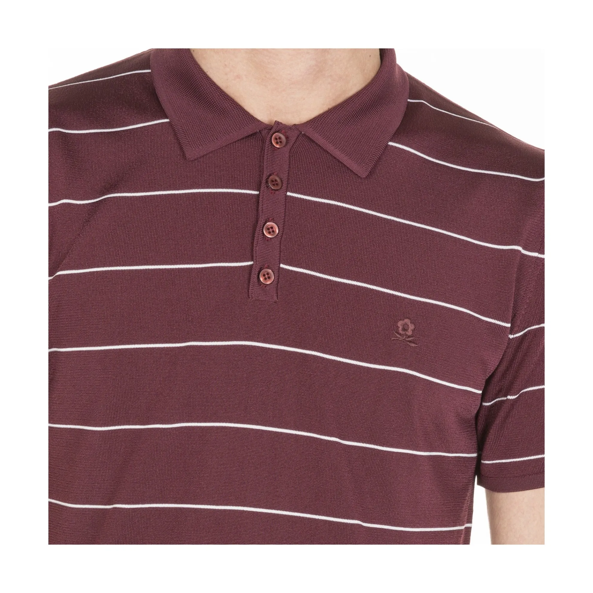 Maison Montagut Polo A Rayures En Fil Lumiere - Leon>Homme Fil Lumiere Pour Lui