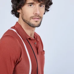 Maison Montagut Polo A Rayures Fil Lumiere - Loic><noscript><img width=