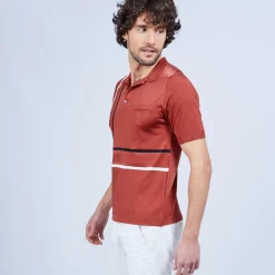 Maison Montagut Polo A Rayures Fil Lumiere - Loic><noscript><img width=