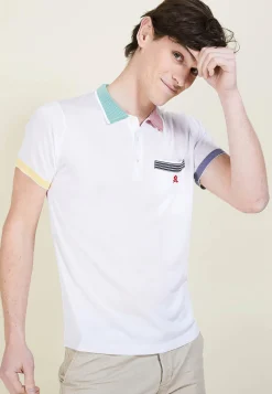 Maison Montagut Polo Colore En Fil Lumiere - Baptiste>Homme Fil Lumiere Pour Lui