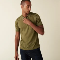 Maison Montagut Polo En Fil Lumiere Motifs Triangulaires - Danilo><noscript><img width=