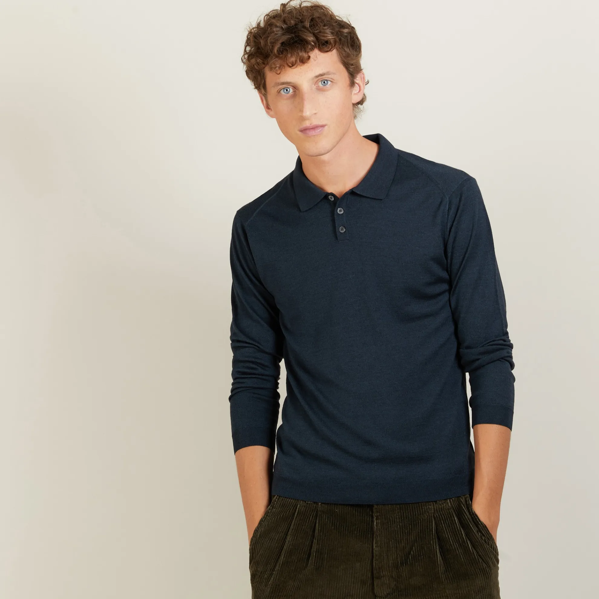 Maison Montagut Polo En Laine Et Soie - Bartev>Homme Polos