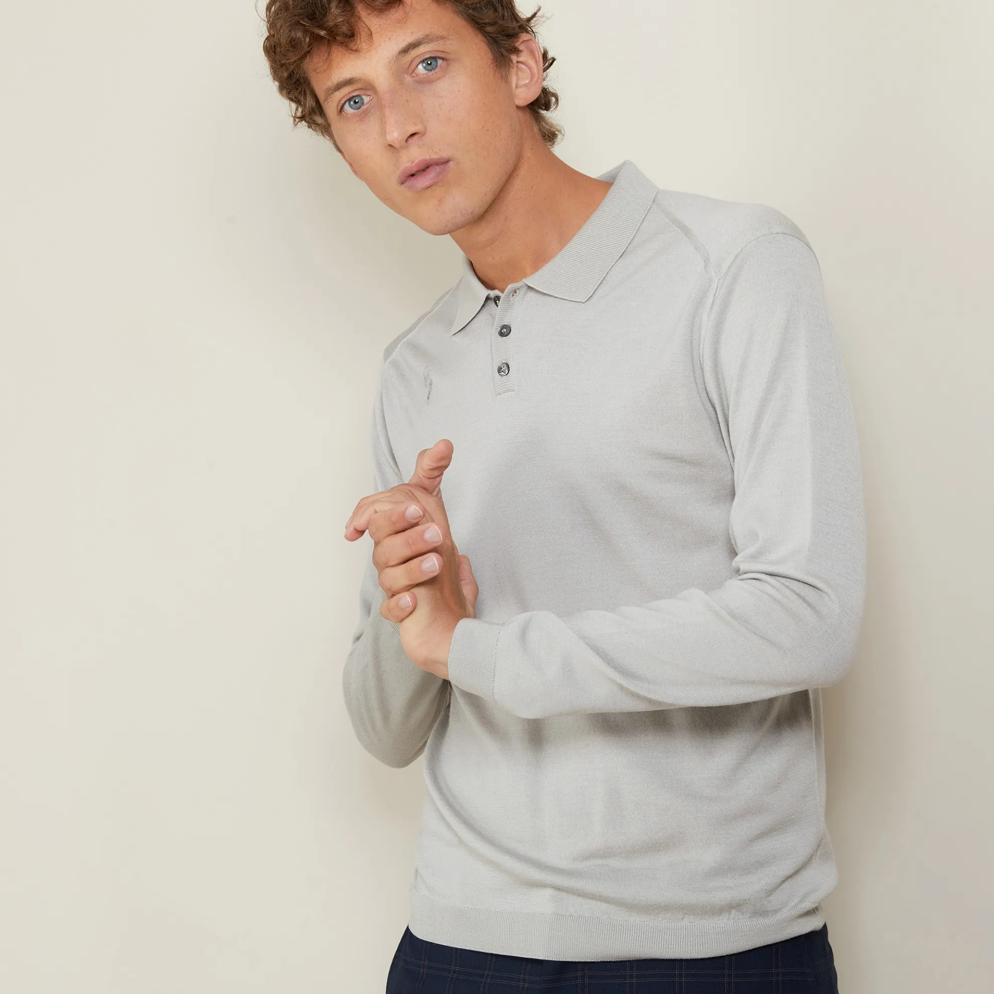 Maison Montagut Polo En Laine Et Soie - Bartev>Homme Polos