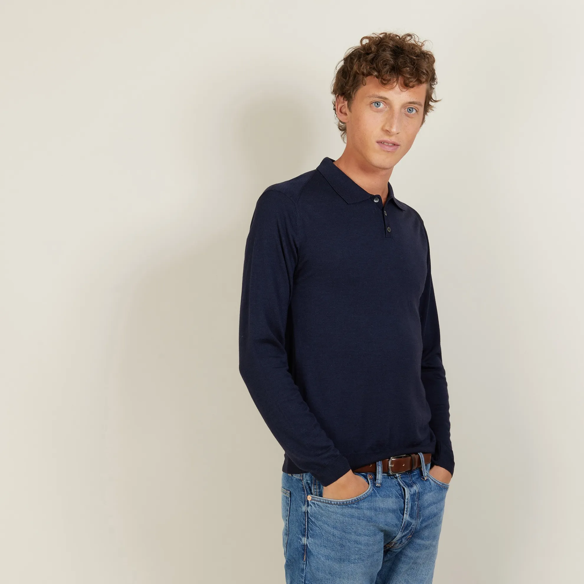 Maison Montagut Polo En Laine Et Soie - Bartev>Homme Polos