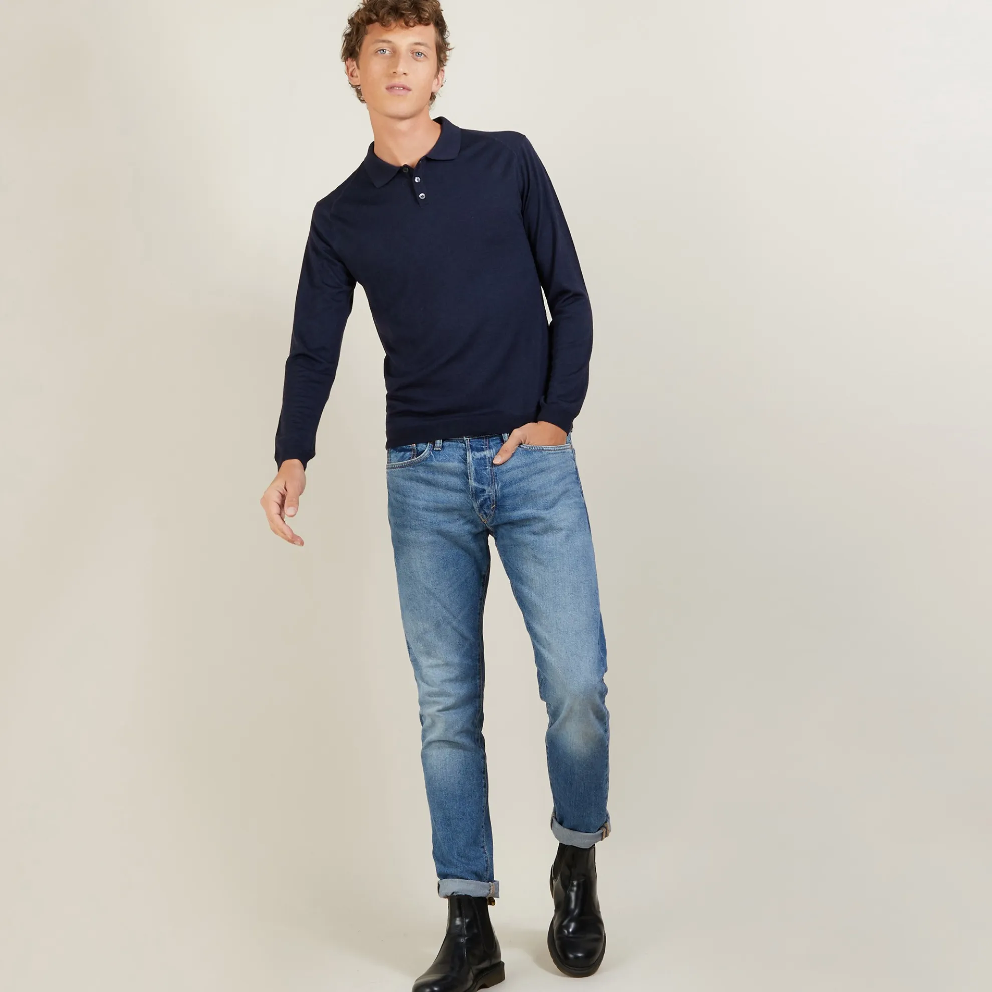 Maison Montagut Polo En Laine Et Soie - Bartev>Homme Polos