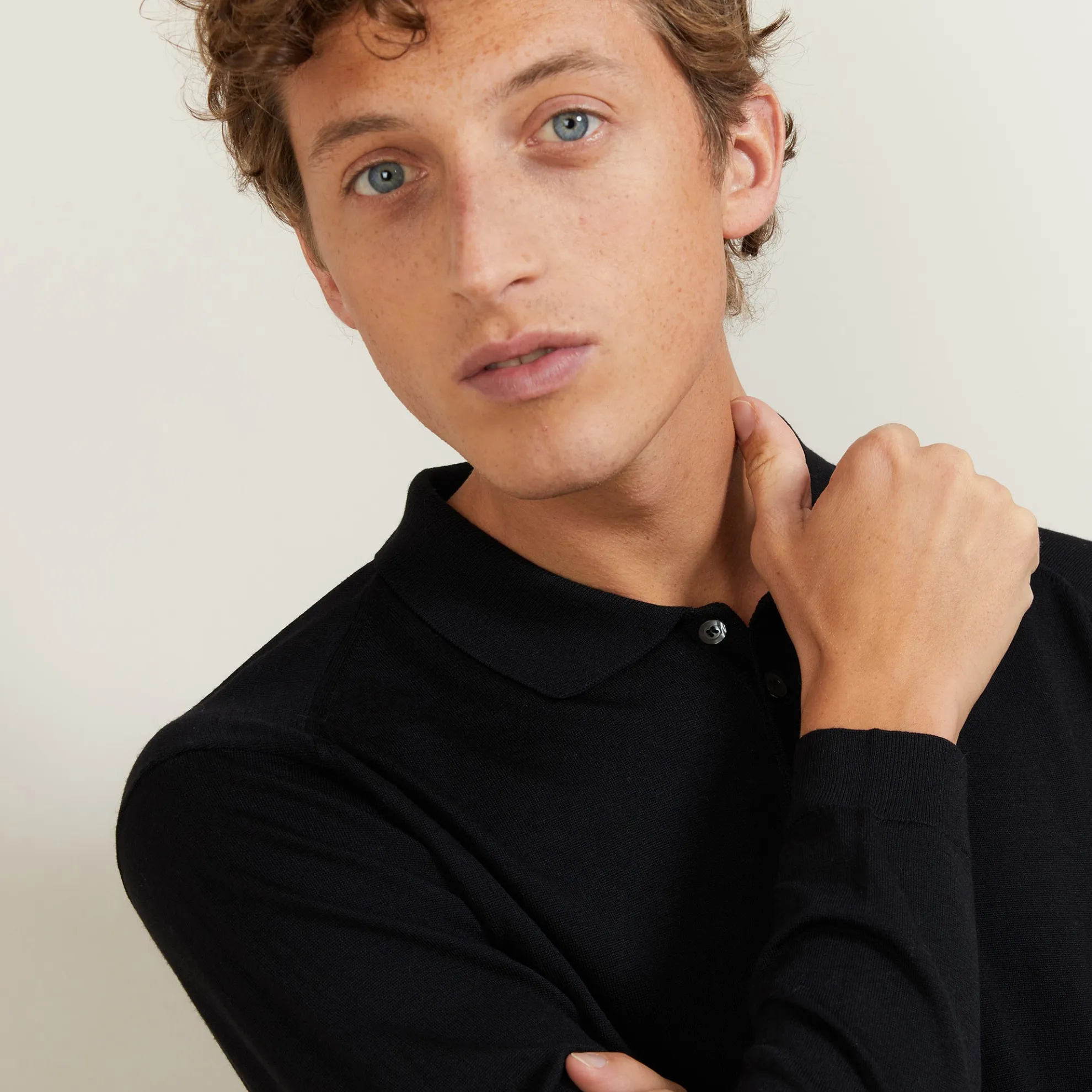 Maison Montagut Polo En Laine Et Soie - Bartev>Homme Polos