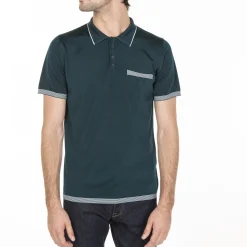 Maison Montagut Polo Fines Rayures Fil Lumiere Basso><noscript><img width=