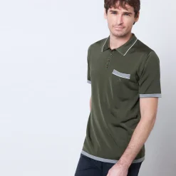 Maison Montagut Polo Fines Rayures Fil Lumiere Basso><noscript><img width=