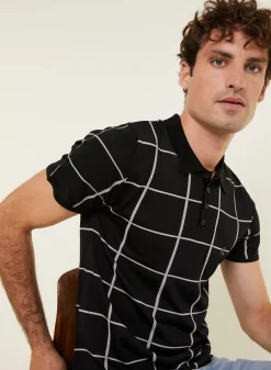 Maison Montagut Polo Homme Carreaux Fil Lumiere - Marin><noscript><img width=