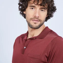 Maison Montagut Polo Manches Courtes En Fil Lumiere - Vadim><noscript><img width=