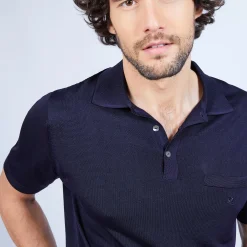 Maison Montagut Polo Manches Courtes En Fil Lumiere - Vadim><noscript><img width=