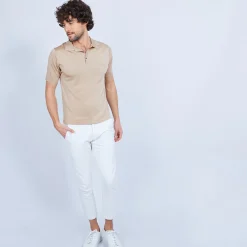 Maison Montagut Polo Manches Courtes En Fil Lumiere - Vadim><noscript><img width=