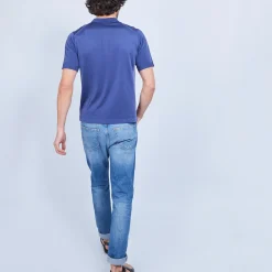 Maison Montagut Polo Manches Courtes En Fil Lumiere - Vadim><noscript><img width=